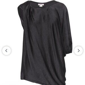 Helmut Lang - Brown Satin Asymmetric Draped Top